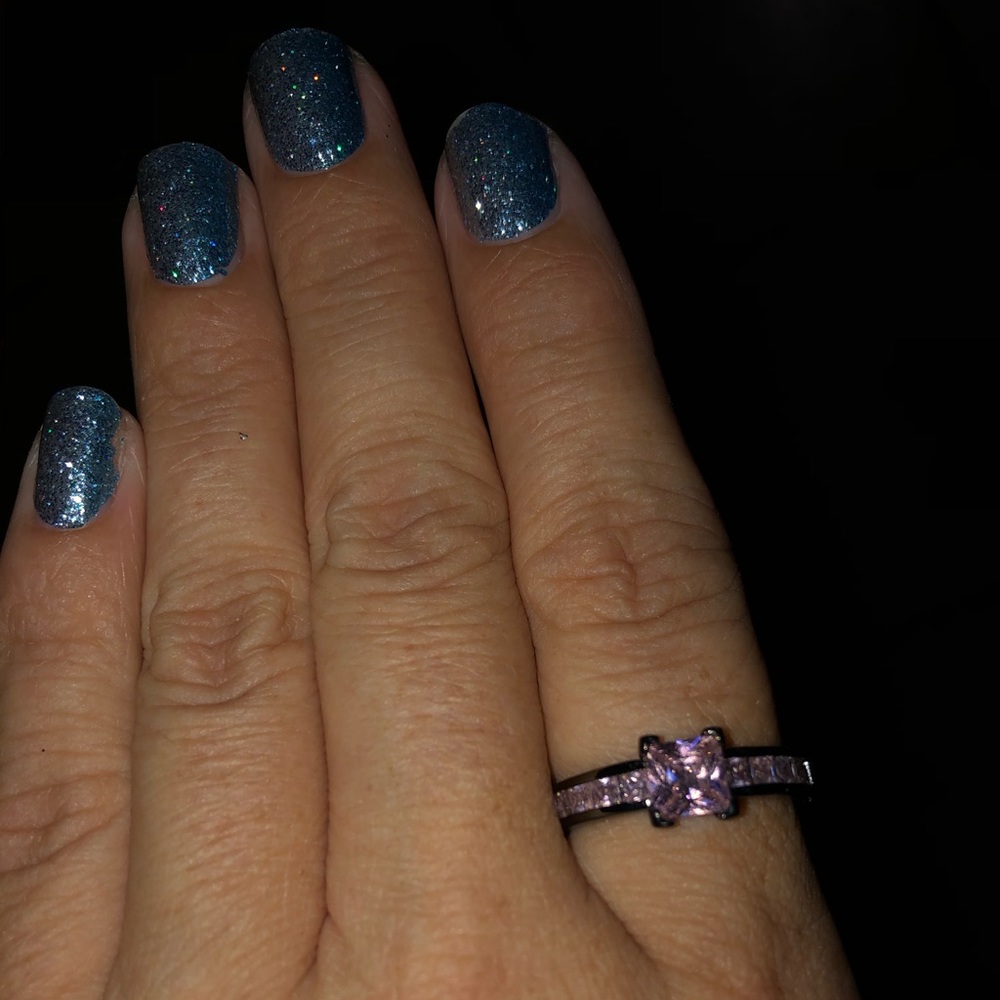 Pink and black ring
